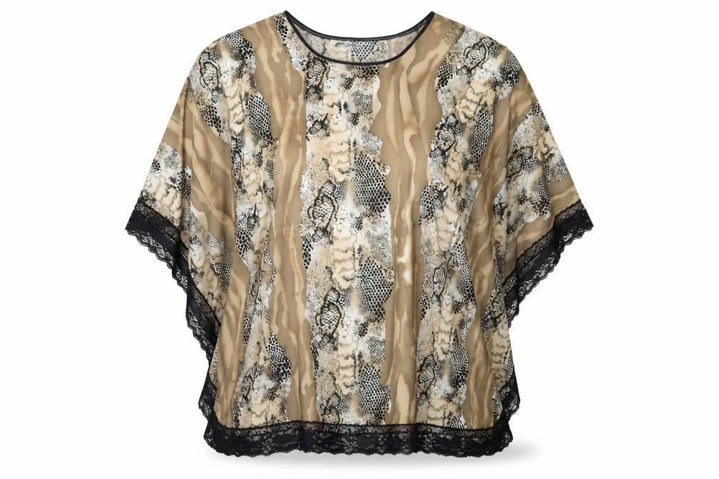 Womens UK Size One Size Preworn Multicoloured Kimono T-Shirt