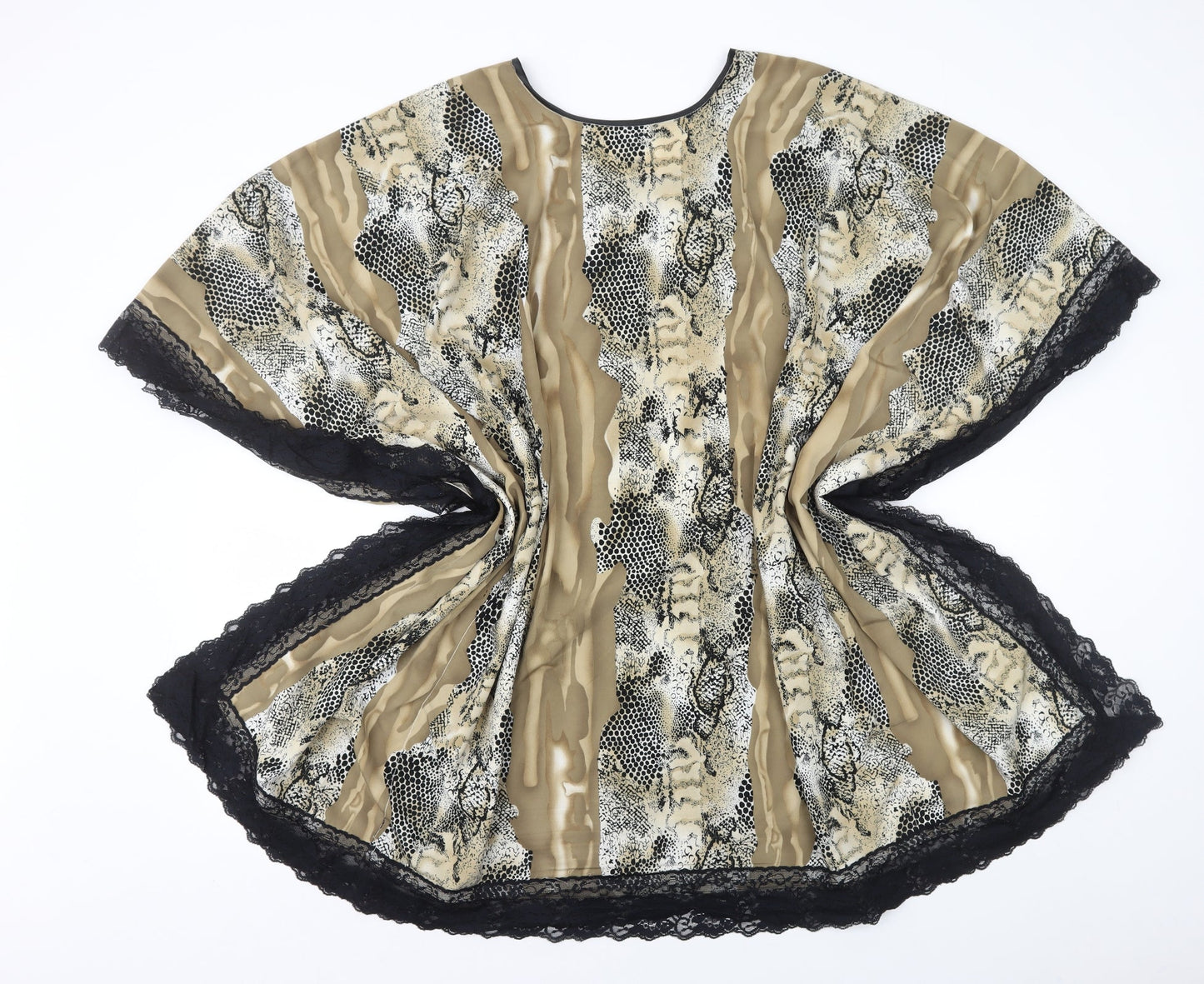 Womens UK Size One Size Preworn Multicoloured Kimono T-Shirt