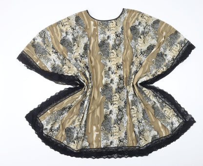 Womens UK Size One Size Preworn Multicoloured Kimono T-Shirt