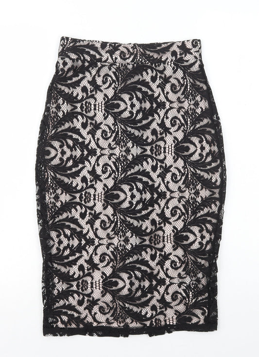 Miss Selfridge Womens Multicoloured Polyester Straight & Pencil Skirt Size 6 Zip