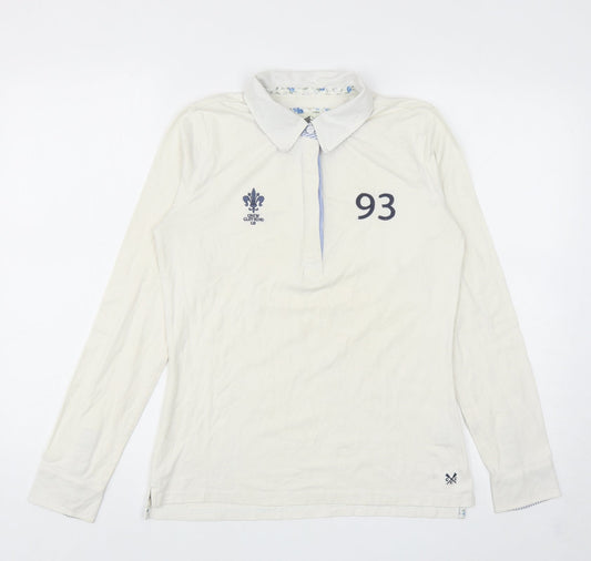 Crew Clothing Womens Ivory Cotton Basic Polo Size 10 Collared - 93