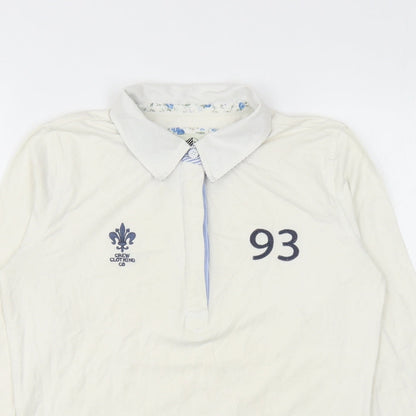 Crew Clothing Womens Ivory Cotton Basic Polo Size 10 Collared - 93