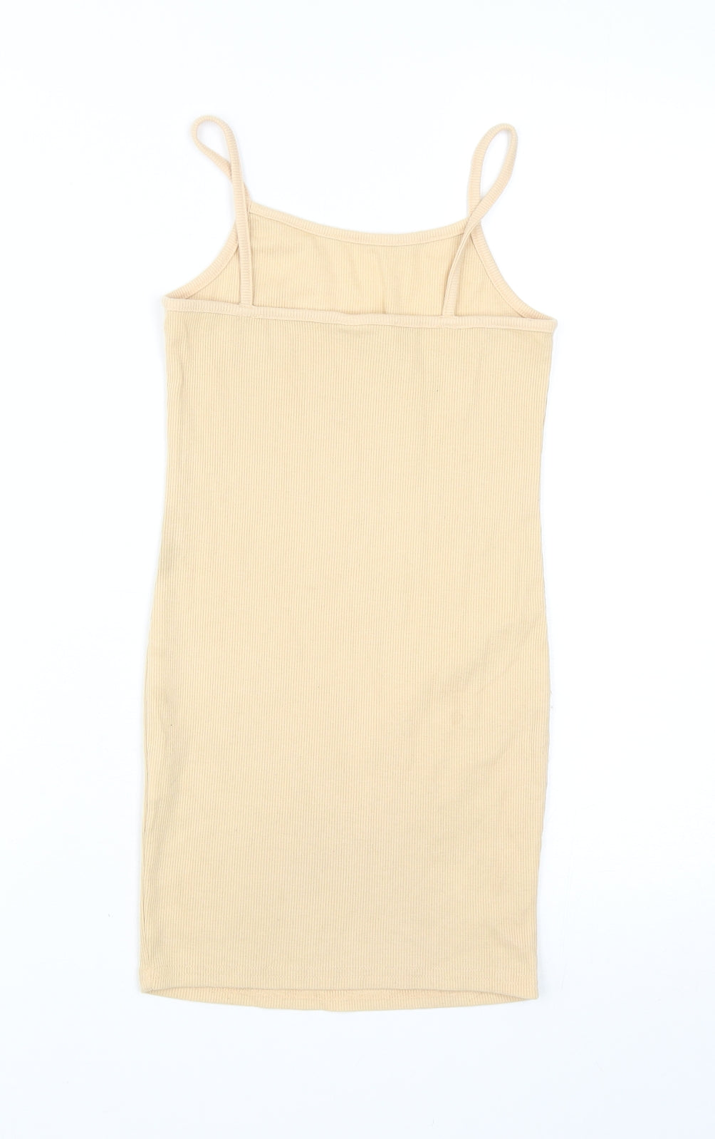 SheIn Girls Beige Polyester Tank Dress Size 9 Years Square Neck Pullover
