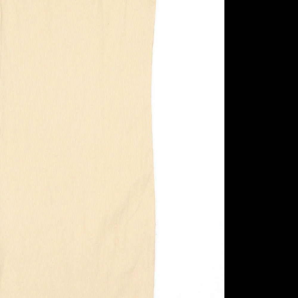 SheIn Girls Beige Polyester Tank Dress Size 9 Years Square Neck Pullover