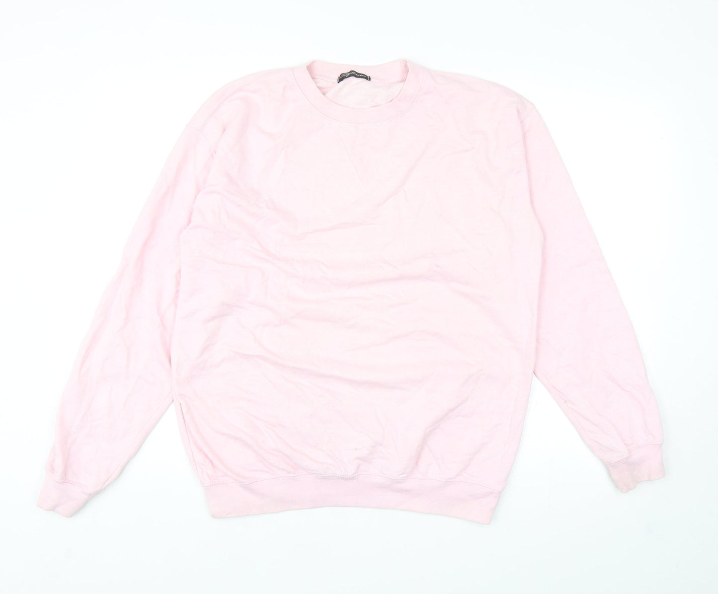 Stylewise Womens Pink Cotton Pullover Sweatshirt Size S Pullover