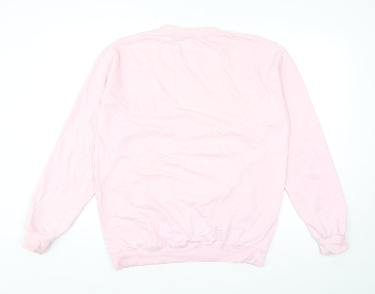 Stylewise Womens Pink Cotton Pullover Sweatshirt Size S Pullover