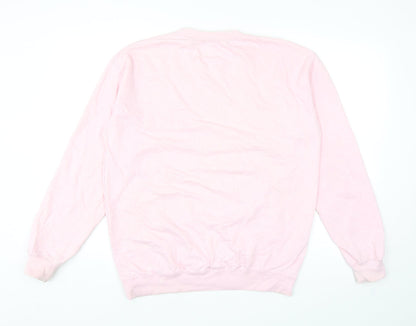 Stylewise Womens Pink Cotton Pullover Sweatshirt Size S Pullover