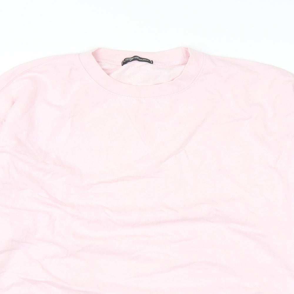 Stylewise Womens Pink Cotton Pullover Sweatshirt Size S Pullover