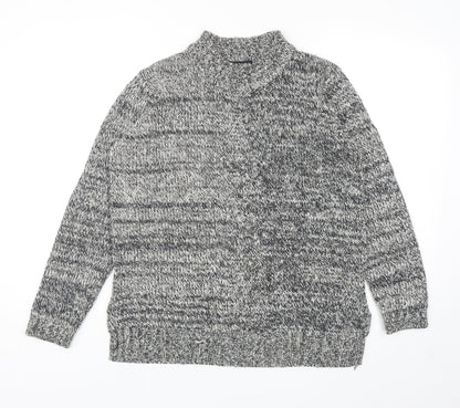 Balsamik Womens Grey Mock Neck Acrylic Pullover Jumper Size 10 - UK size 10-12