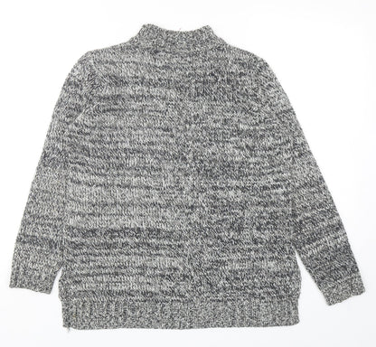 Balsamik Womens Grey Mock Neck Acrylic Pullover Jumper Size 10 - UK size 10-12