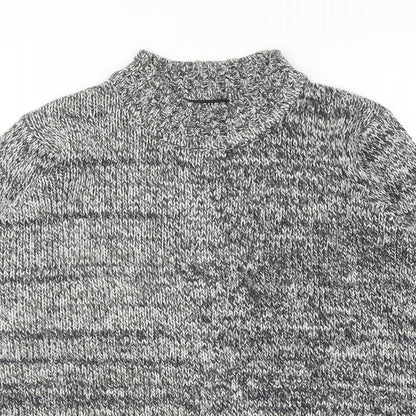 Balsamik Womens Grey Mock Neck Acrylic Pullover Jumper Size 10 - UK size 10-12