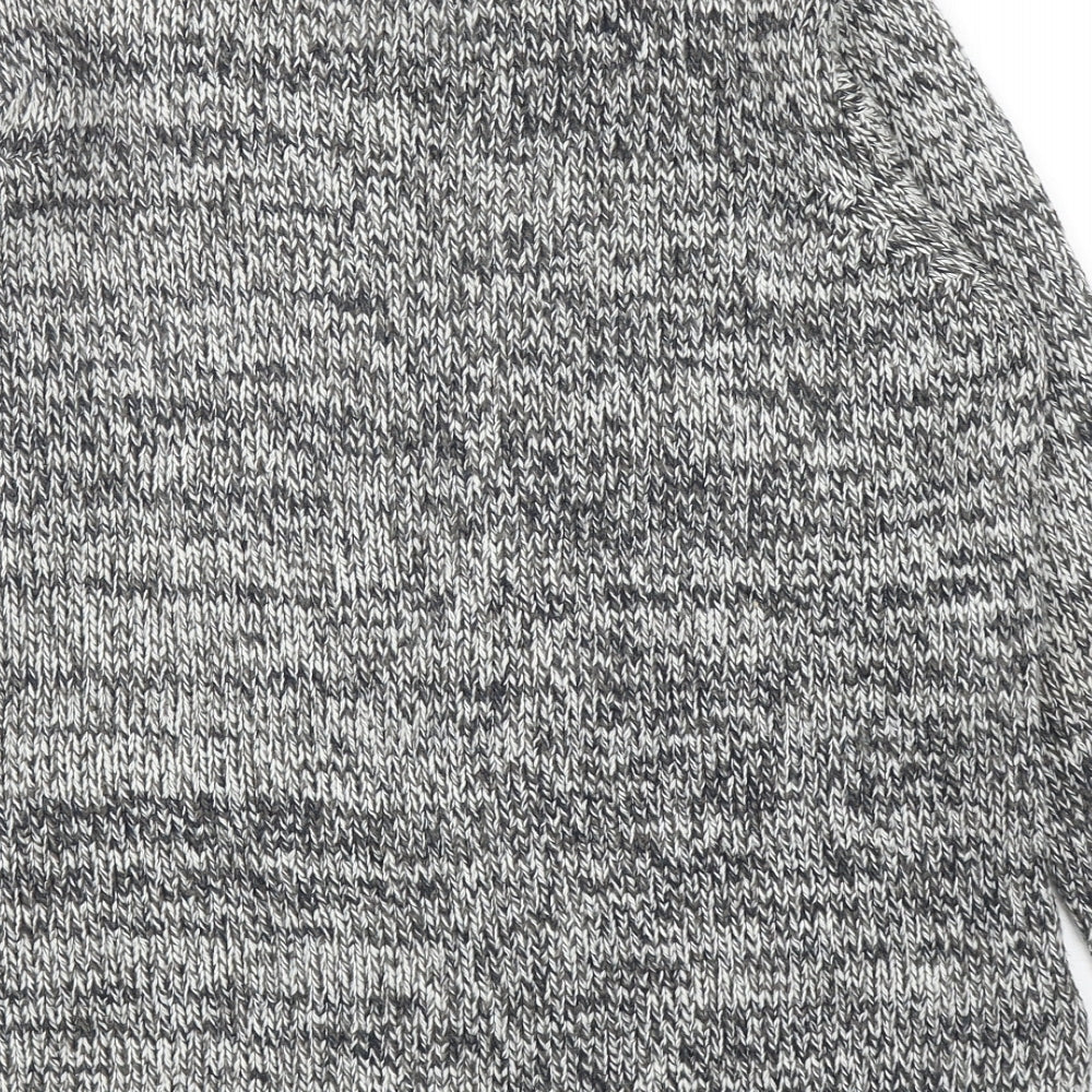 Balsamik Womens Grey Mock Neck Acrylic Pullover Jumper Size 10 - UK size 10-12