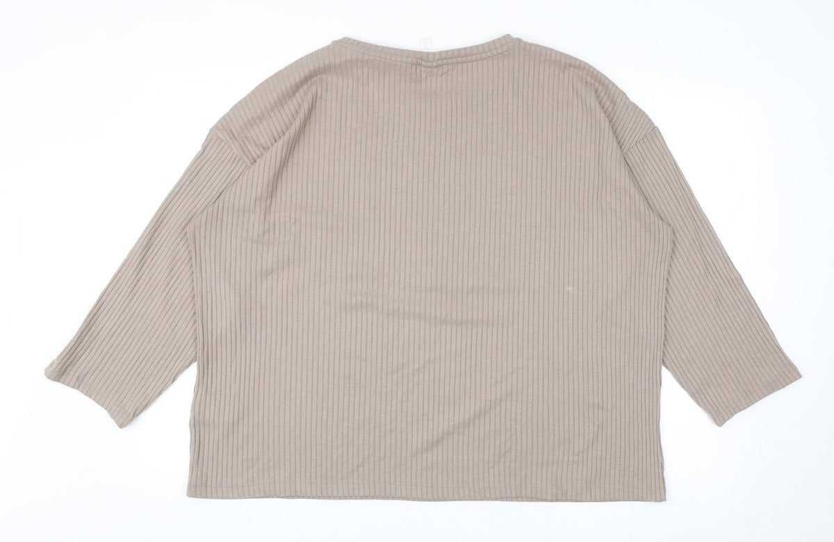 Womens UK Size L H&M Brown Pullover Jumper
