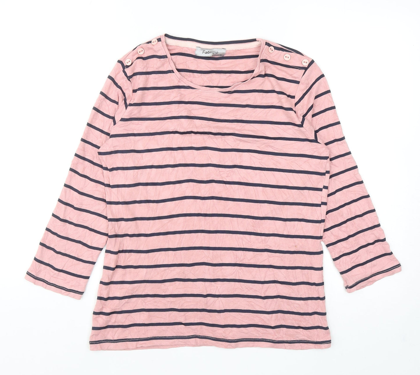 Womens UK Size 14 Fabrizio Pink Basic T-Shirt