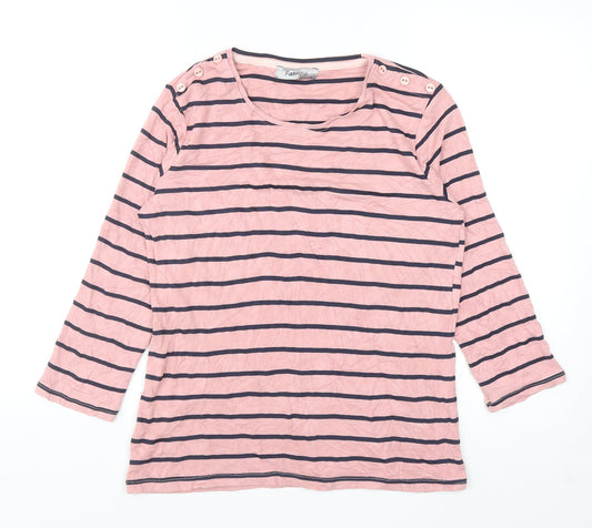 Womens UK Size 14 Fabrizio Pink Basic T-Shirt