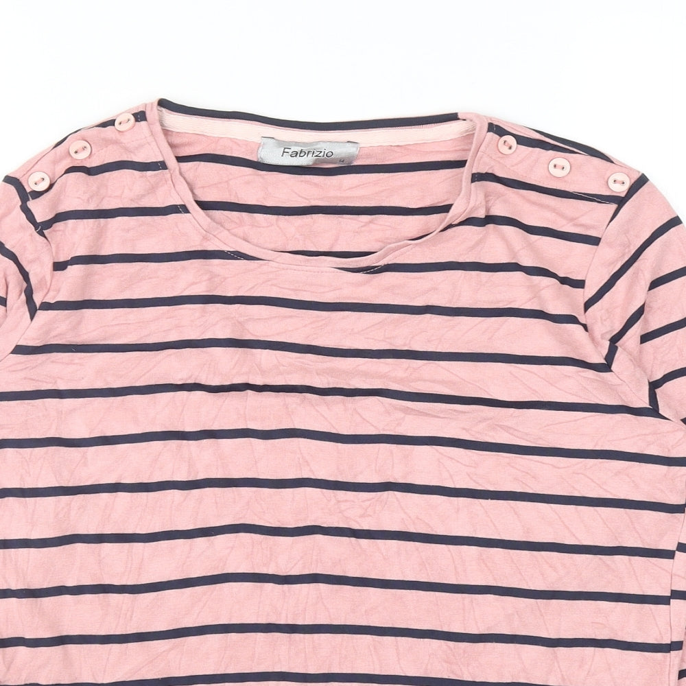 Womens UK Size 14 Fabrizio Pink Basic T-Shirt