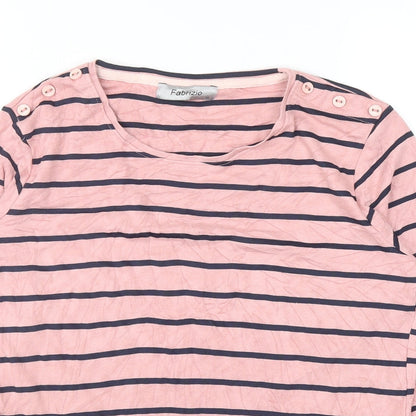Womens UK Size 14 Fabrizio Pink Basic T-Shirt