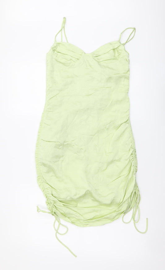Zara Womens Green Polyester Mini Size M Sweetheart Zip