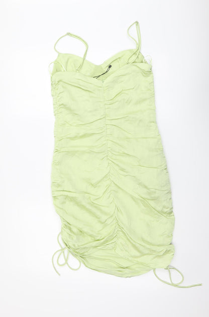 Zara Womens Green Polyester Mini Size M Sweetheart Zip