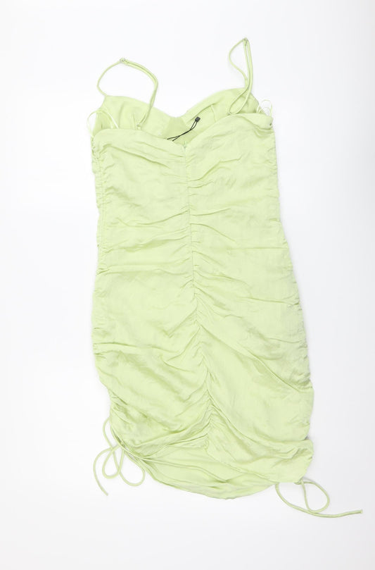 Zara Womens Green Polyester Mini Size M Sweetheart Zip