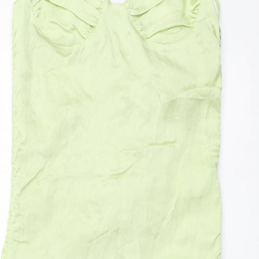 Zara Womens Green Polyester Mini Size M Sweetheart Zip