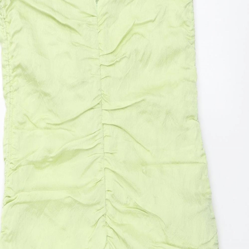 Zara Womens Green Polyester Mini Size M Sweetheart Zip