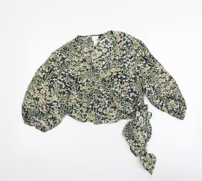 Womens UK Size XS H&M Multicoloured Cropped Blouse