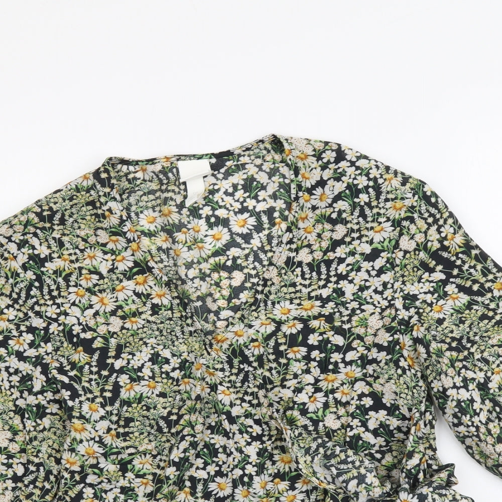Womens UK Size XS H&M Multicoloured Cropped Blouse