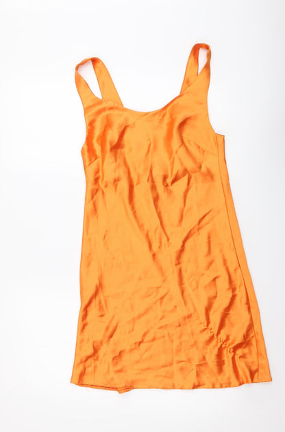 ASOS Womens Orange Polyester Mini Size 10 Round Neck Pullover