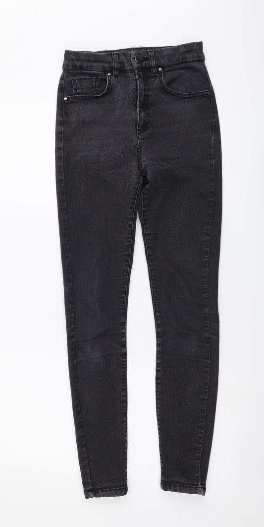 ASOS Womens Grey Cotton Skinny Jeans Size 24 in L28 in Regular Button