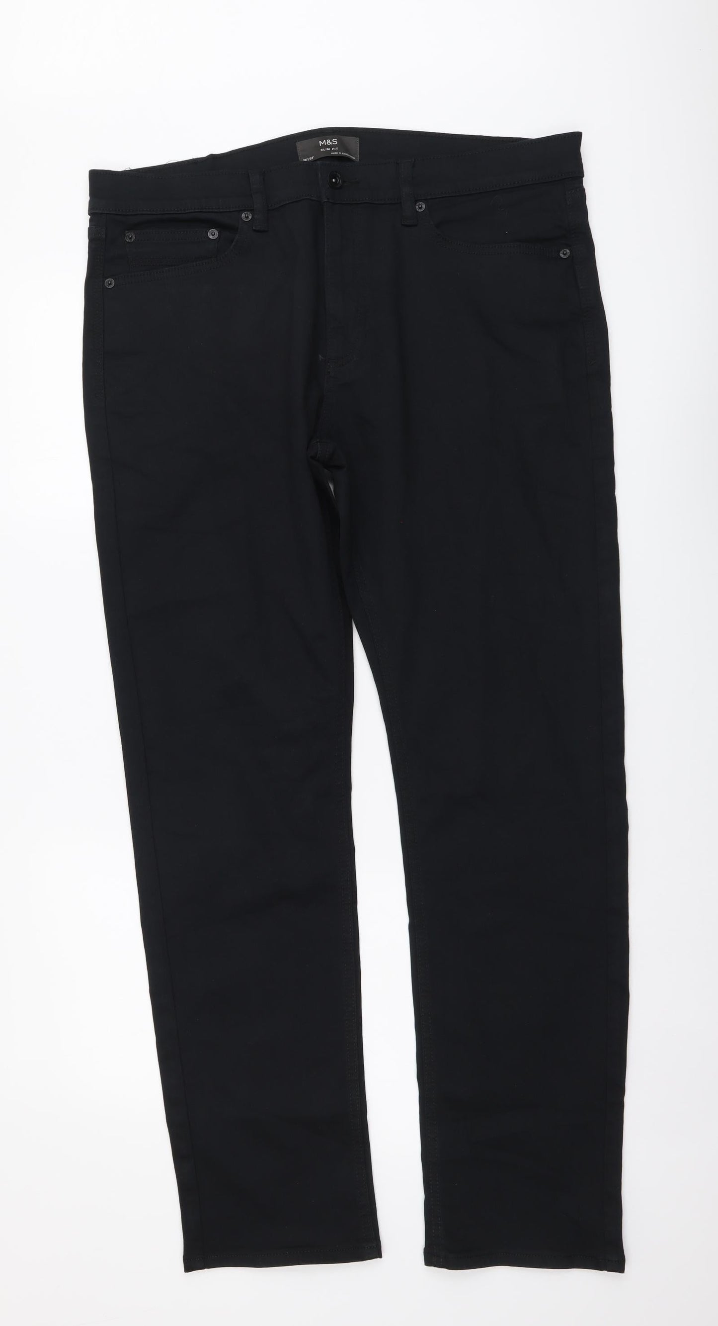 Womens UK Size 36 in Marks and Spencer Regular Fit Straight Black Jeans