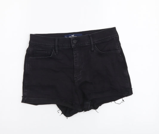 Hollister Womens Black Cotton Cut-Off Shorts Size 27 in L3 in Regular Button