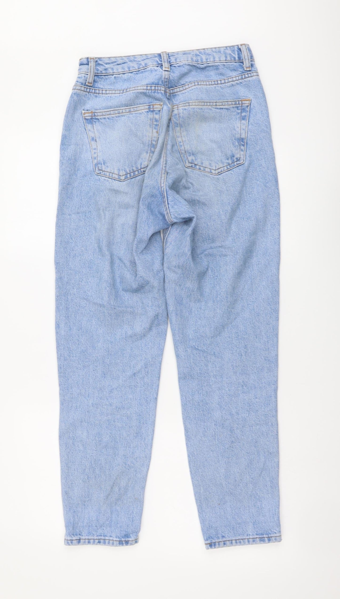 Topshop Womens Blue Cotton Mom Jeans Size 26 in L30 in Regular Button