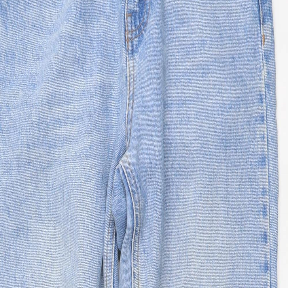 Topshop Womens Blue Cotton Mom Jeans Size 26 in L30 in Regular Button