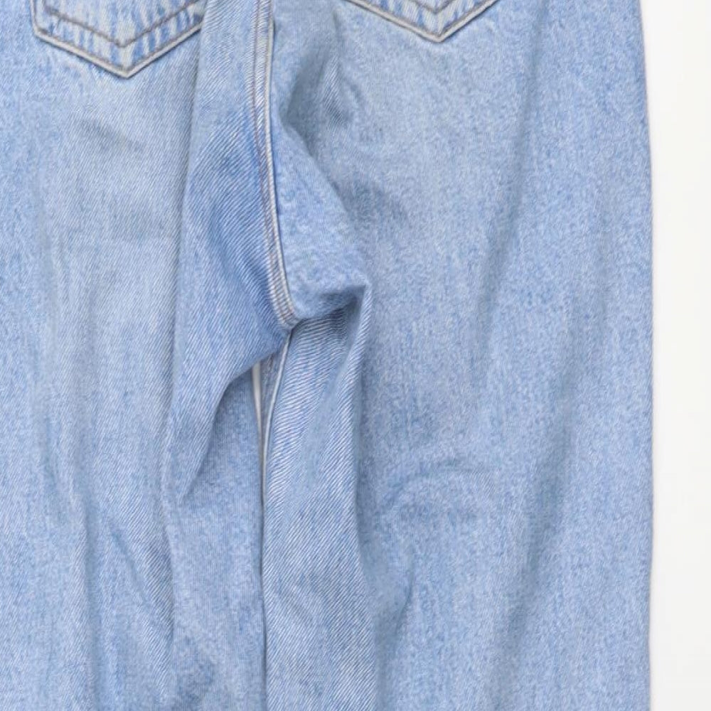 Topshop Womens Blue Cotton Mom Jeans Size 26 in L30 in Regular Button