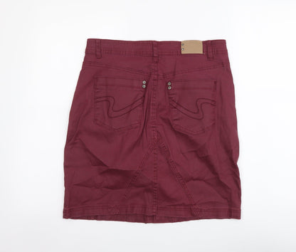 Ze-Ze Womens Purple Cotton Mini Skirt Size M Button
