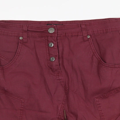 Ze-Ze Womens Purple Cotton Mini Skirt Size M Button