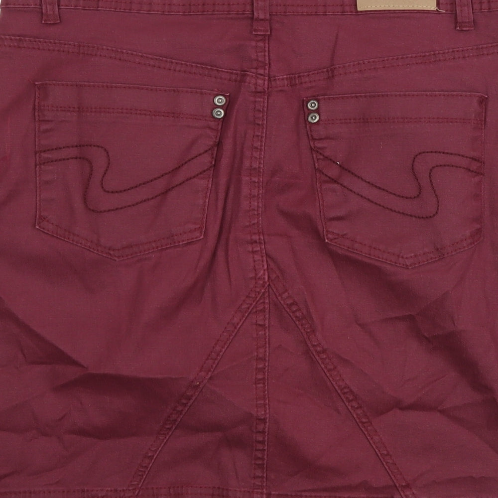 Ze-Ze Womens Purple Cotton Mini Skirt Size M Button