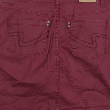 Ze-Ze Womens Purple Cotton Mini Skirt Size M Button
