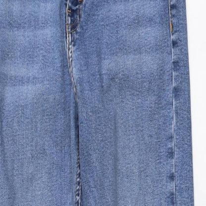 Topshop Womens Blue Cotton Skinny Jeans Size 24 in L26 in Regular Button