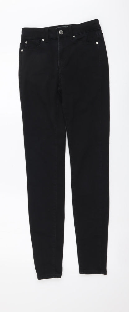 Denim & Co. Womens Black Cotton Mom Jeans Size 6 L29 in Regular Button