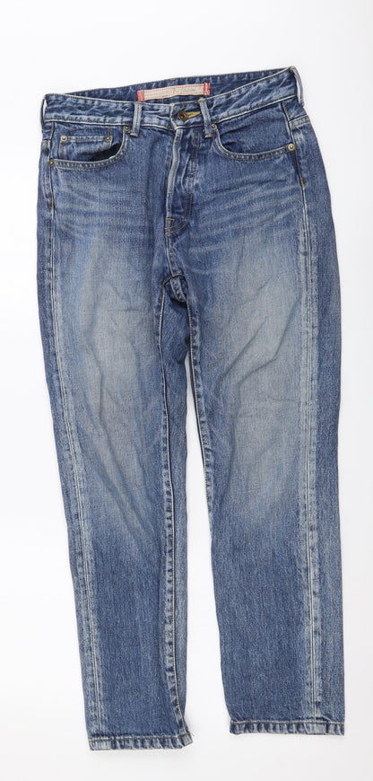 Balcony and Bed Womens Blue Cotton Straight Jeans Size S L27 in Regular Button