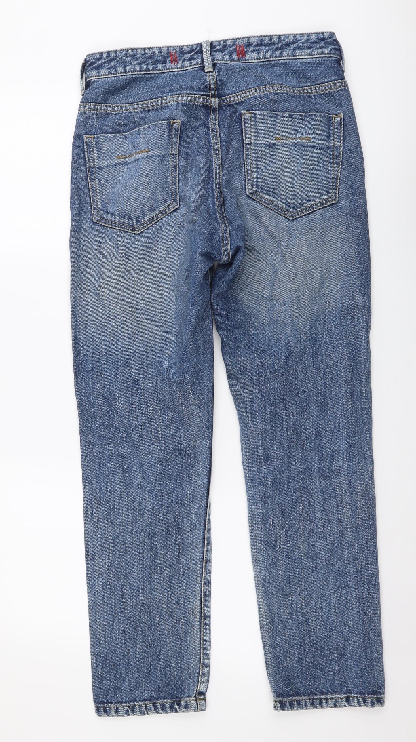 Balcony and Bed Womens Blue Cotton Straight Jeans Size S L27 in Regular Button