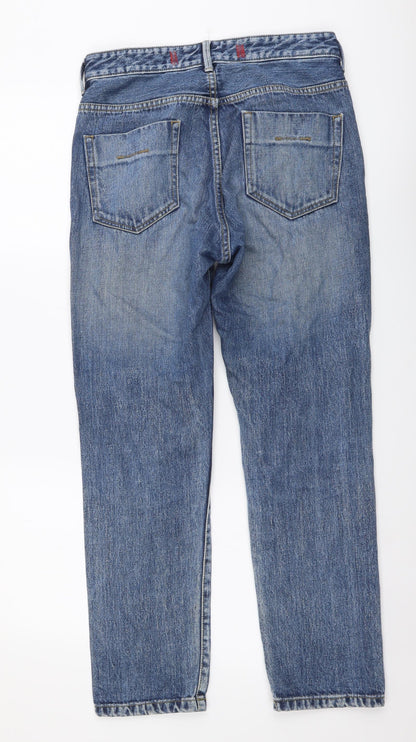 Balcony and Bed Womens Blue Cotton Straight Jeans Size S L27 in Regular Button