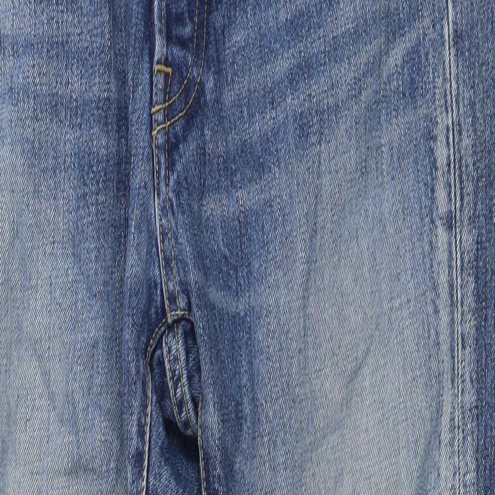 Balcony and Bed Womens Blue Cotton Straight Jeans Size S L27 in Regular Button