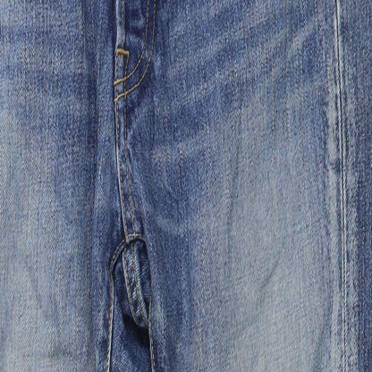 Balcony and Bed Womens Blue Cotton Straight Jeans Size S L27 in Regular Button