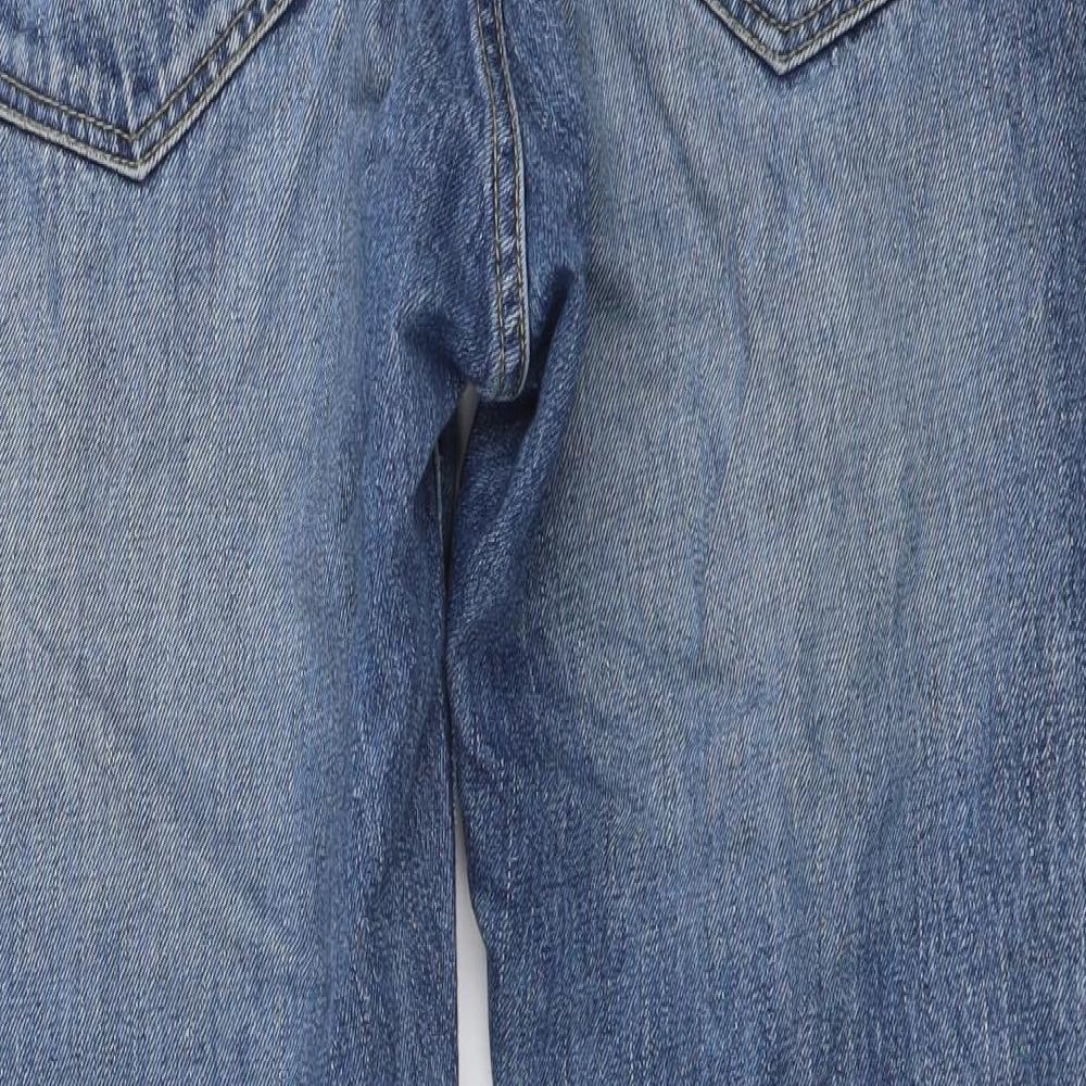 Balcony and Bed Womens Blue Cotton Straight Jeans Size S L27 in Regular Button