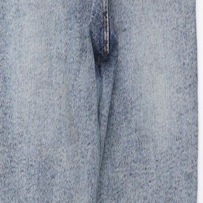 Ambar Womens Blue Cotton Skinny Jeans Size 27 in L26 in Regular Button - Distressed Look