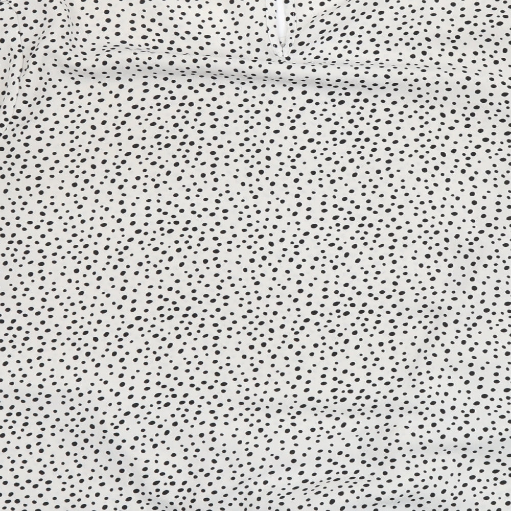 Primark Womens White Polka Dot Viscose Basic Blouse Size 14 Round Neck