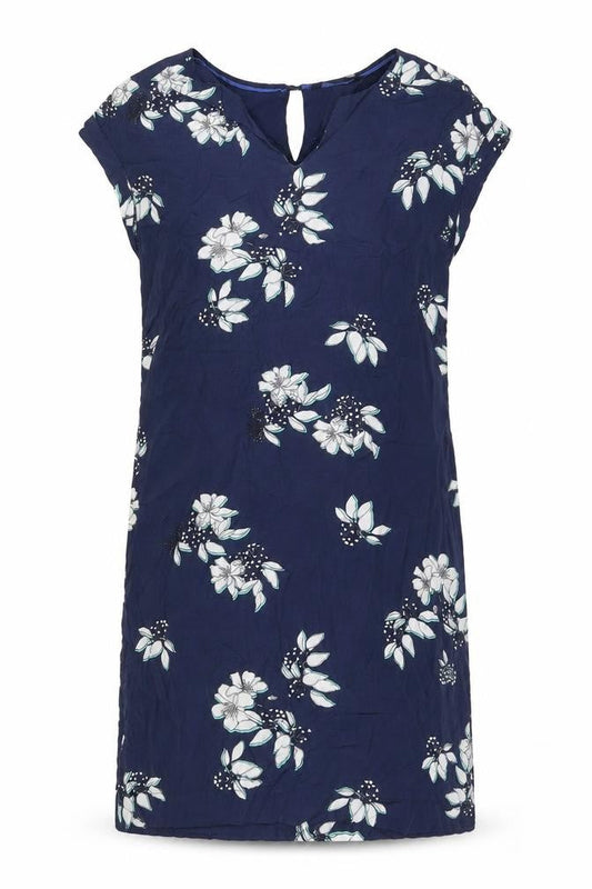 Crew Womens Clothing Blue Floral Viscose A-Line V-Neck Pullover Size 12